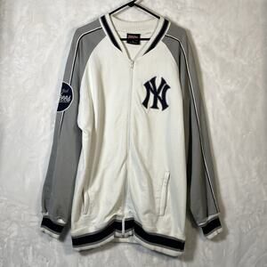 Vintage New York Yankees Stitches MLB Authentic Sweatshirt Jacket Mens XL 👇